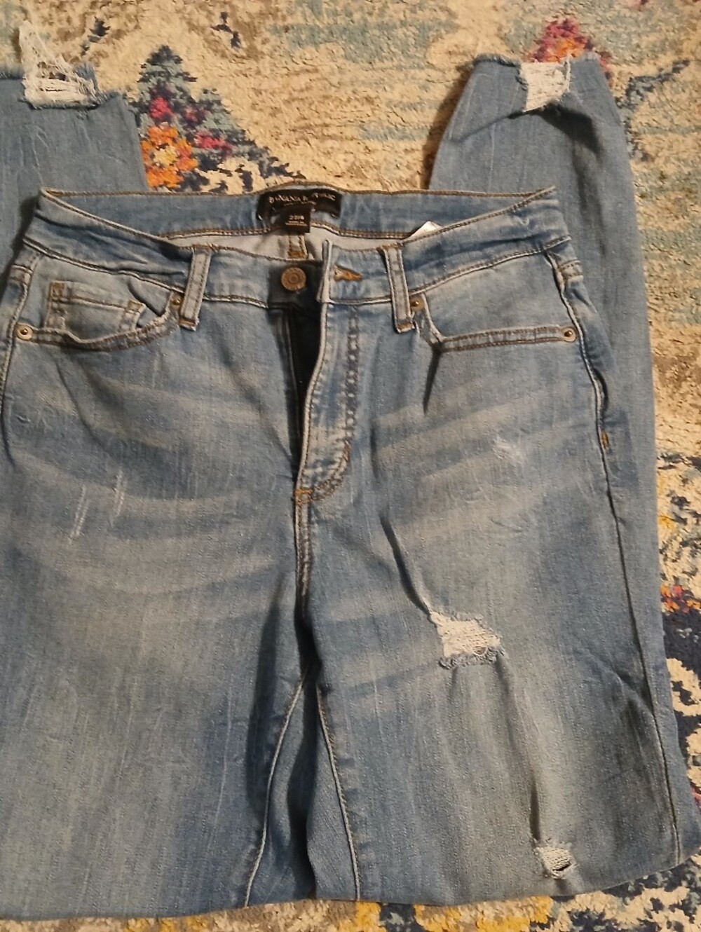 Banana Republic Light Blue Distressed Boyfriend Jeans